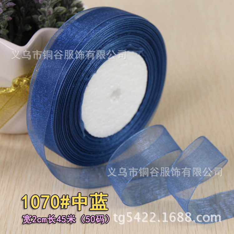 Para el comercio electrónico transfronterizo cinta transparente arco cinta de gasa 2,5 cm cinta de gasa de color DIY accesorios para el cabello