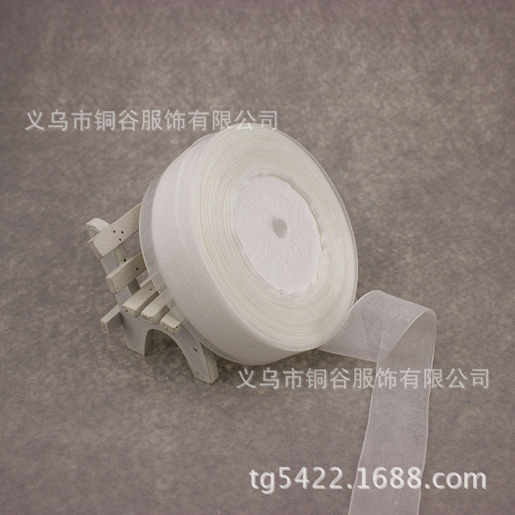 Para el comercio electrónico transfronterizo cinta transparente arco cinta de gasa 2,5 cm cinta de gasa de color DIY accesorios para el cabello