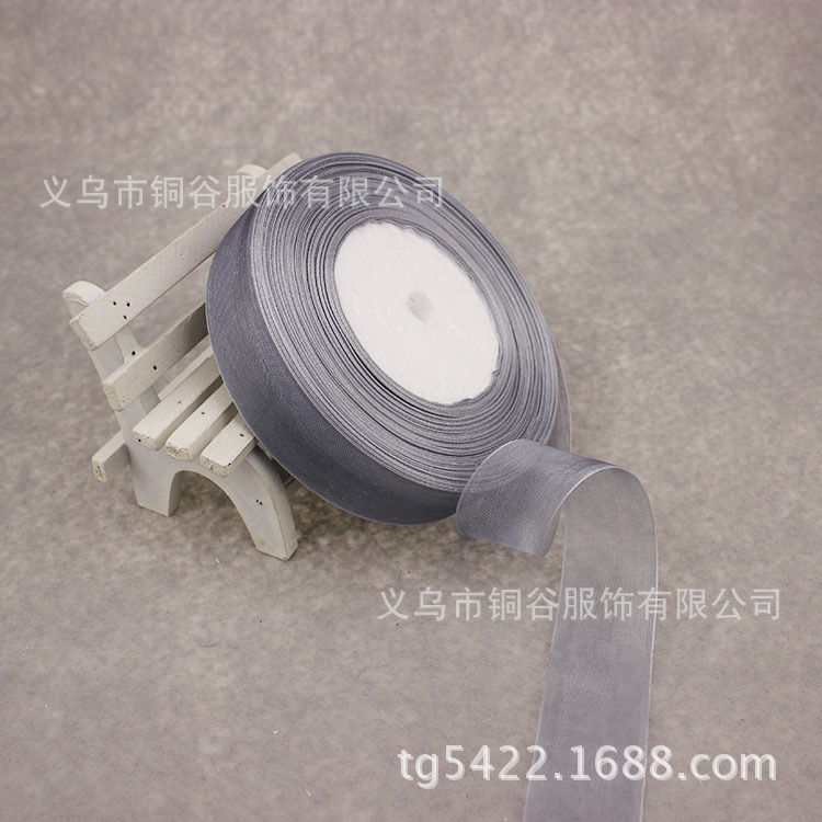 Para el comercio electrónico transfronterizo cinta transparente arco cinta de gasa 2,5 cm cinta de gasa de color DIY accesorios para el cabello