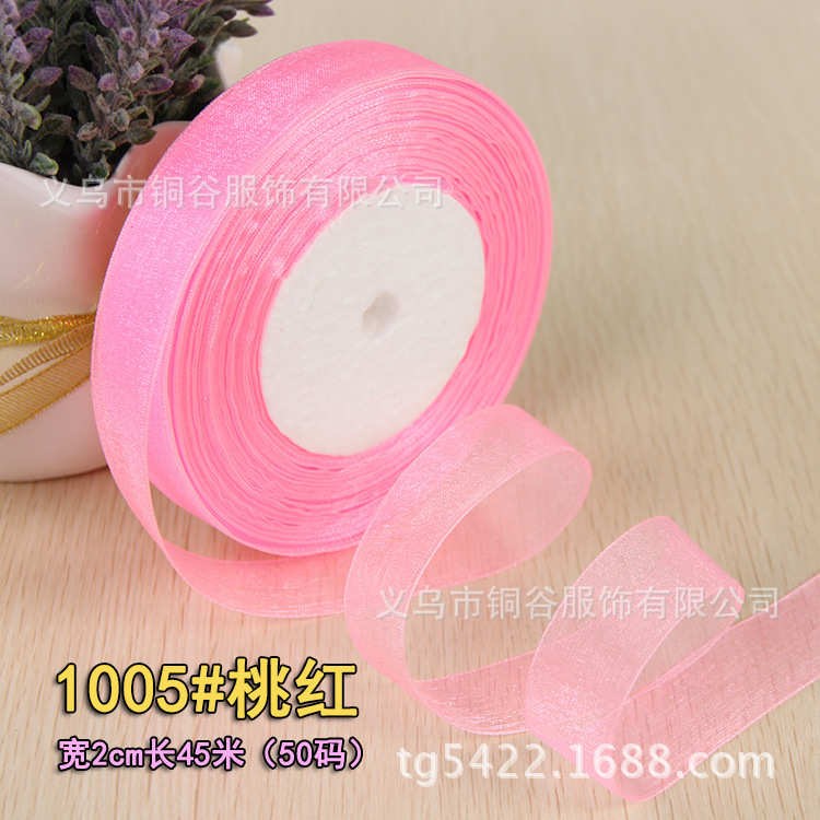 Para el comercio electrónico transfronterizo cinta transparente arco cinta de gasa 2,5 cm cinta de gasa de color DIY accesorios para el cabello