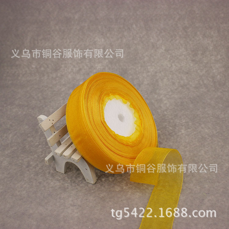 Para el comercio electrónico transfronterizo cinta transparente arco cinta de gasa 2,5 cm cinta de gasa de color DIY accesorios para el cabello