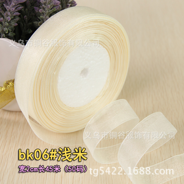 Para el comercio electrónico transfronterizo cinta transparente arco cinta de gasa 2,5 cm cinta de gasa de color DIY accesorios para el cabello