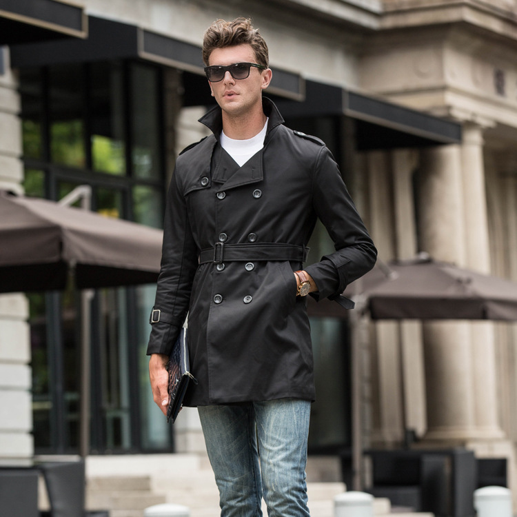 New Casual Trench Coat for Men, Mid-Length, Fashionable British Style, Slim Fit, Large Size, Men's Outerwear New Casual Trench Coat for Men, Mid-Length, Fashionable British Style, Slim Fit, Large Size, Men's Outerwear