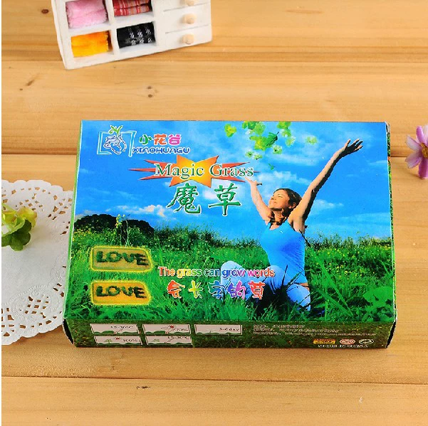 Волшебная трава, кошачья трава, слепая коробка Qiaoya, садовое миниатюрное зеленое растение в горшках, бонсай, студенческая деятельность, подарок, травяная кукла, посадка