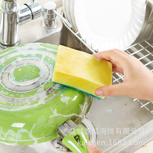 Dishwashing sponge kitchen supplies dishwashing sponge scouring pad household cleaning dishcloth rag high density sponge wipe