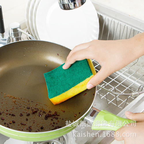 Dishwashing sponge kitchen supplies dishwashing sponge scouring pad household cleaning dishcloth rag high density sponge wipe
