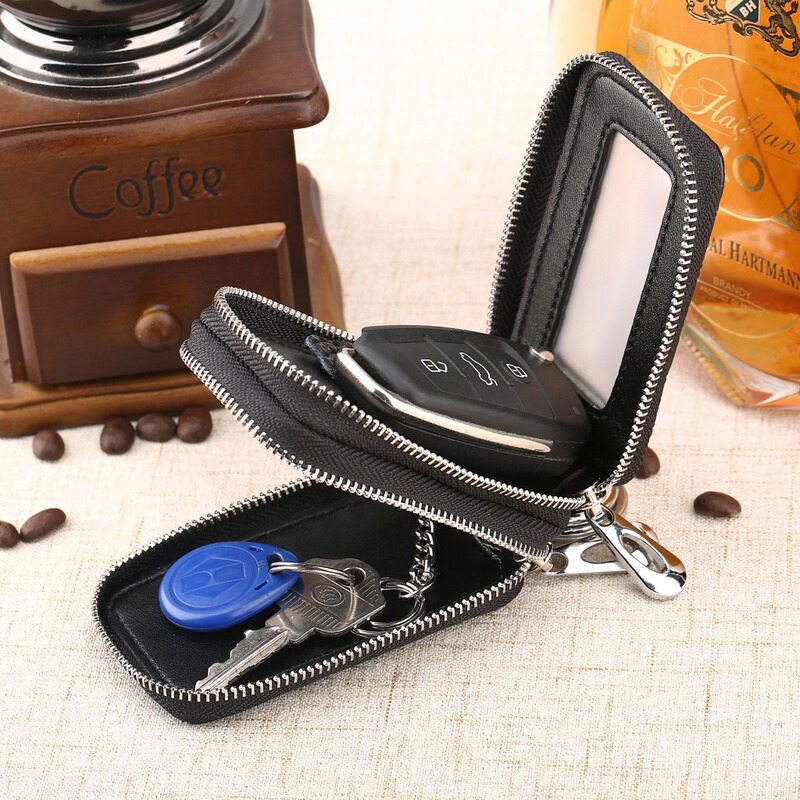 Key Bag with Crocodile Pattern, Women's Genuine Leather Large-Capacity Car Key Case, First-Layer Cowhide, Double-Layer Anti-Theft Door Key Holder Key Bag with Crocodile Pattern, Women's Genuine Leather Large-Capacity Car Key Case, First-Layer Cowhide, Double-Layer Anti-Theft Door Key Holder