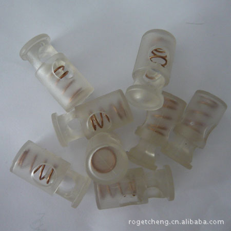 半透明塑胶弹簧扣绳止绳扣环保过检针衣服索扣帽绳透明扣子纽扣