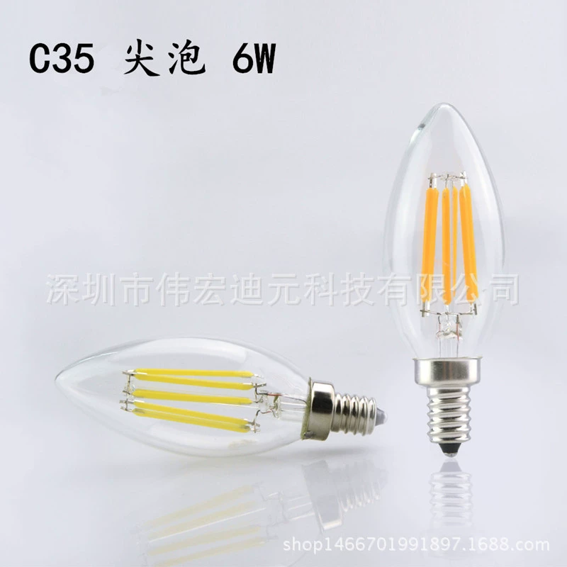 LED свеча, ретро лампа, 110В, 2Вт, 24Вт