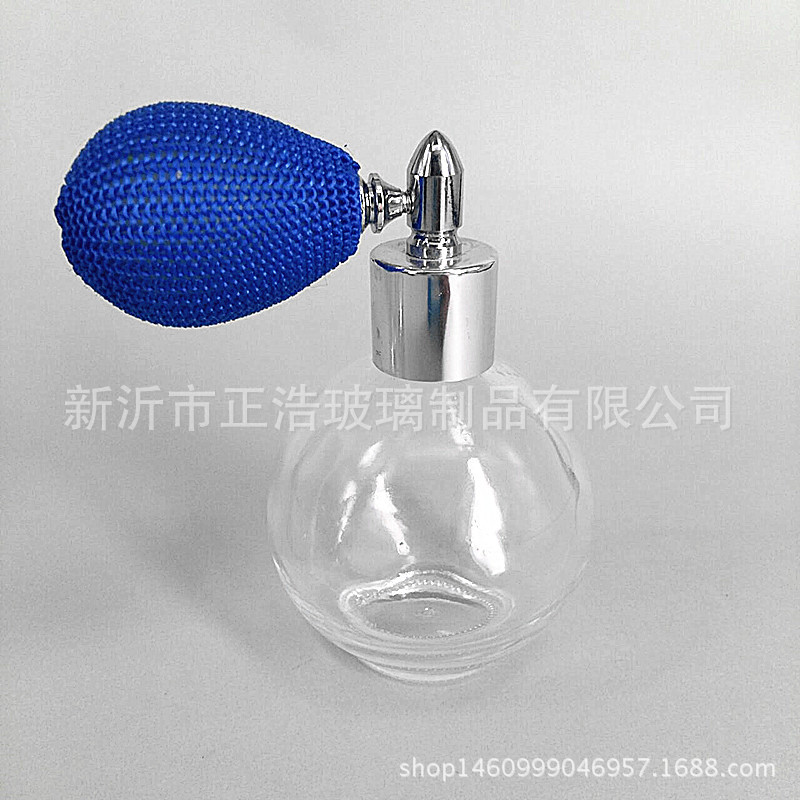 工厂供应库存香水瓶80ml气囊18mm喷头圆形喷雾瓶乳白玻璃瓶