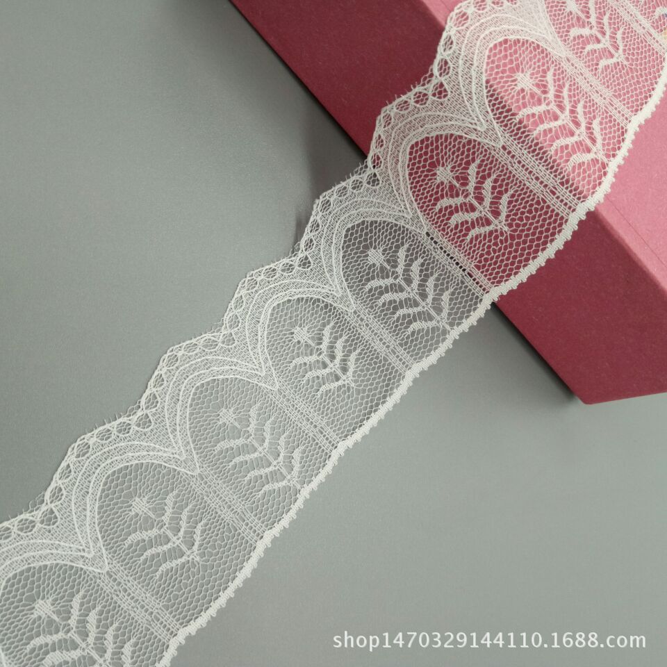 厂家现货批发好质量5cm小树叶无弹力蕾丝花边裙摆打皱蕾丝辅料