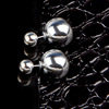 Fashionable double-sided earrings, universal jewelry from pearl, Korean style, city style