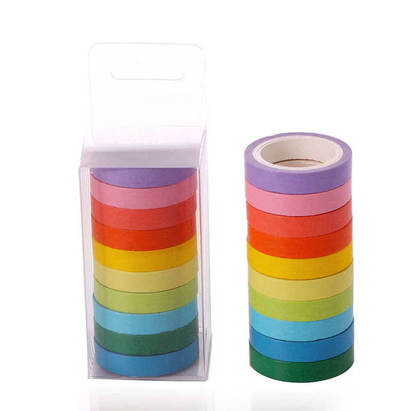 AGUTAPE color DIY set box Candy color solid color cute easy to tear paper Rainbow tape