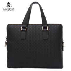 New Men's Single Shoulder Laptop Tote Bag Business Documents Crossbody Bag for Men 8-Character Pattern Genuine Leather Handbag