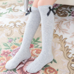 New Striped Cotton Socks Girls Socks Bow Knot Socks Over Knee Half Leg Socks Cute Breathable Children's Socks Wholesale