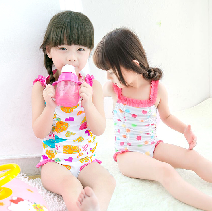 Children's cute fuchsia swimwear for students for swimming