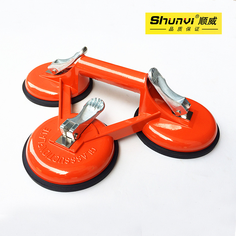 批发圆形玻璃吸盘 红色三爪玻璃吸盘 瓷砖吸盘地板玻璃吸盘