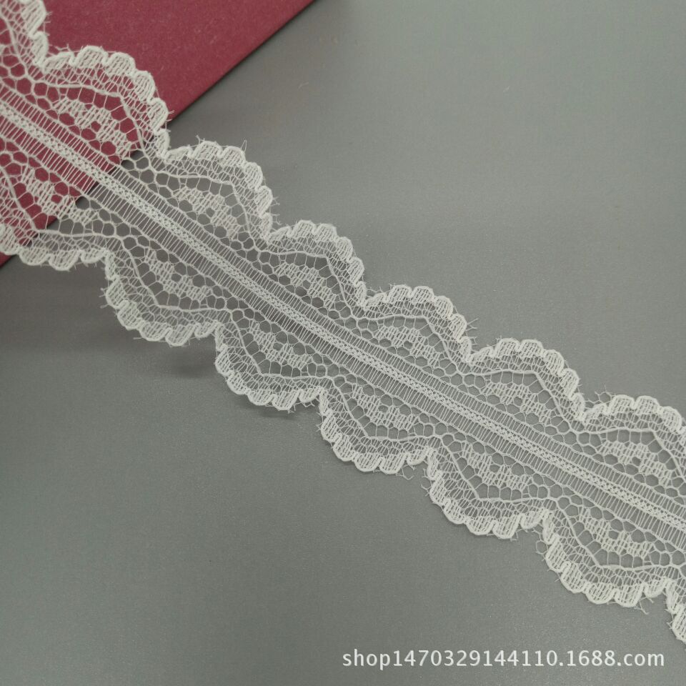 厂家直销现货批发3cm锦纶无弹双波浪小蕾丝花边质量可靠价格美丽