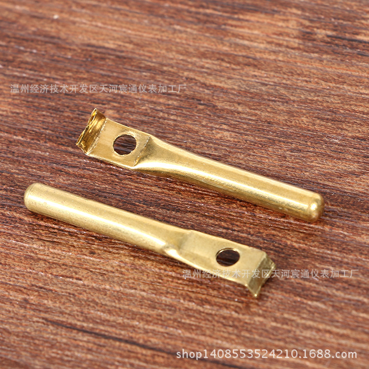 厂家供应外贸插头配件 空心抓扣铜脚 H65铜 插头空心铜脚4mm爪扣