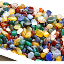 五彩玛瑙碎石随行摆件多肉裸石打磨抛光鱼缸盆景石造景花园装饰