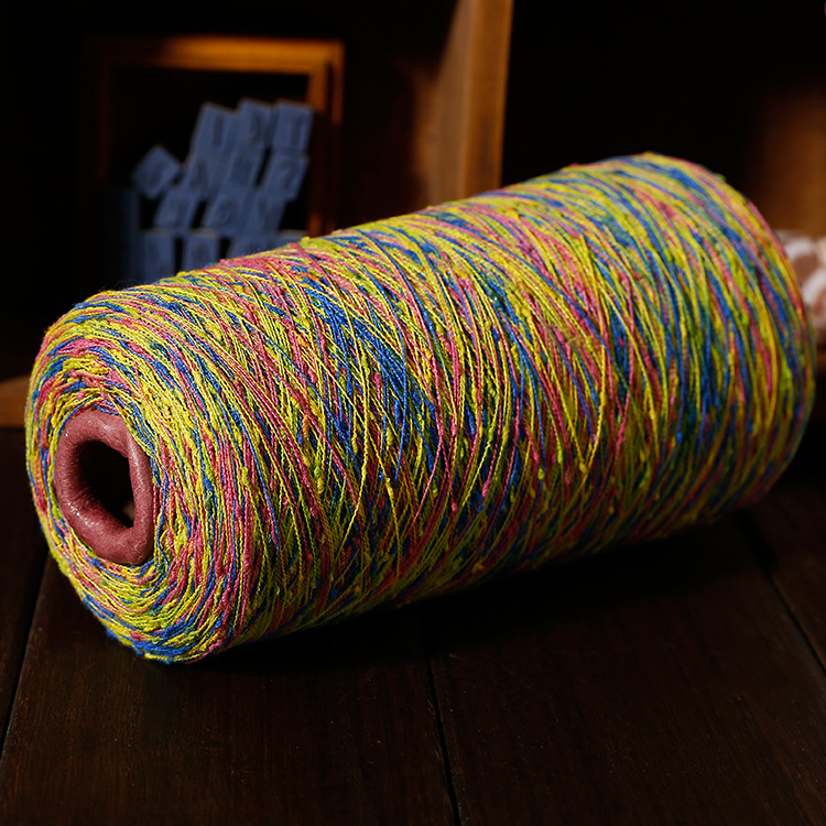 厂家直销涤纶 8支点子纱 段彩 水结珠批发