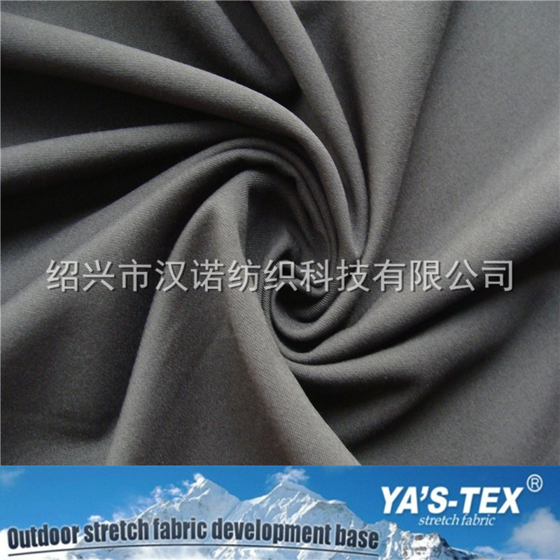 现货供应 涤纶斜纹拉毛四面弹 秋冬户外运动面料 布料