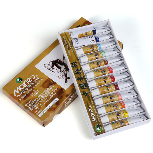 Marley brand Chinese painting pigments 12 colors 18 colors 24 colors Marley meticulous freehand Chinese painting pigments landscape rice paper pigments
