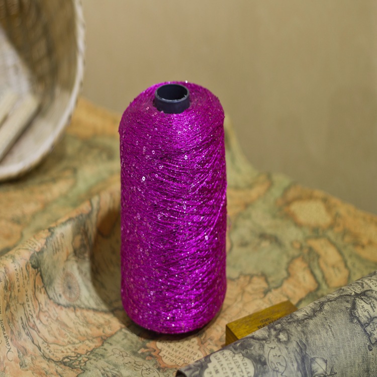 珠片纱珠子纱粗针小香风外套.花式纱纺纱加工