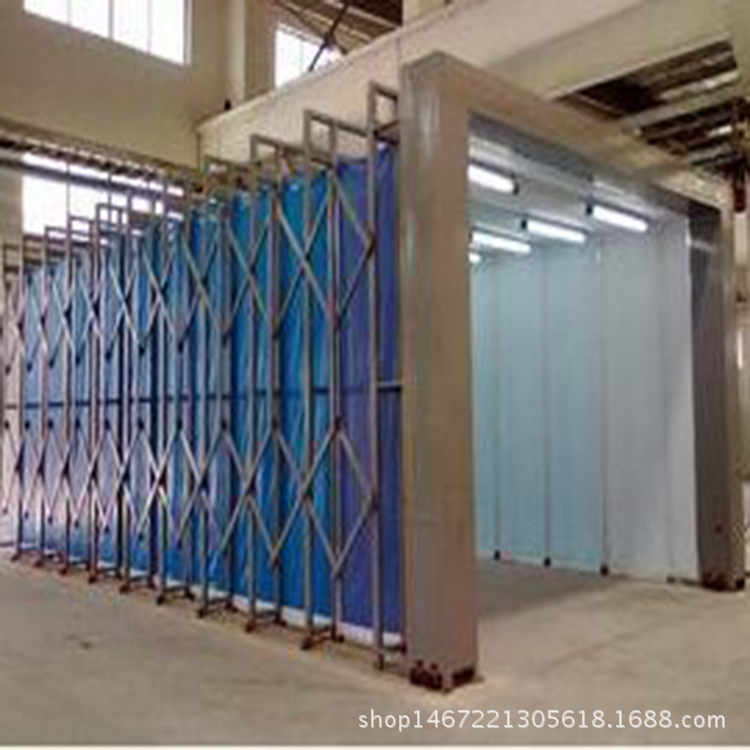 折叠推拉自动移动伸缩喷漆烤漆车间镀锌方管三防布电动伸缩喷漆房