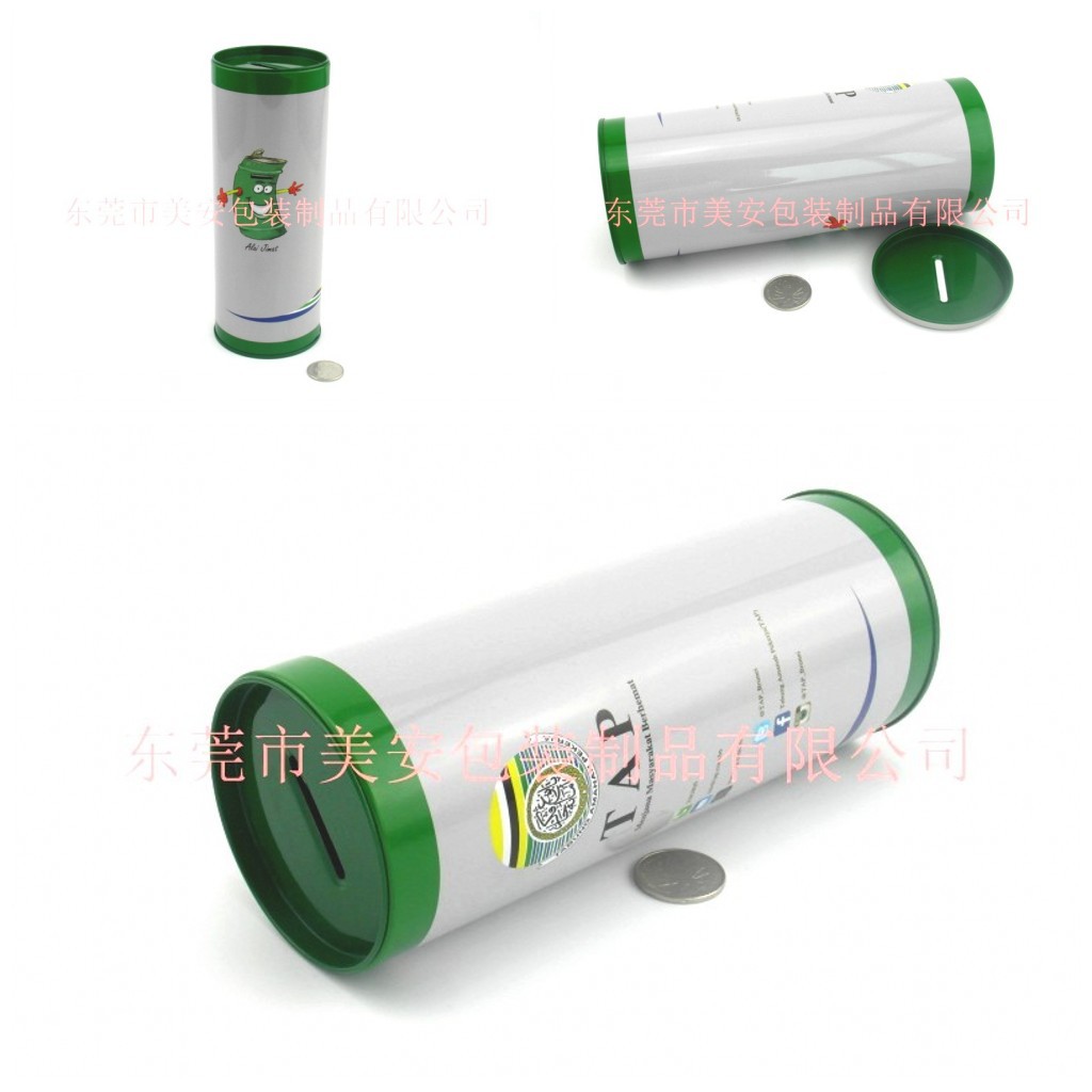 圆形存钱罐 马口铁圆形铁罐 存钱罐生产厂家 出口铁罐