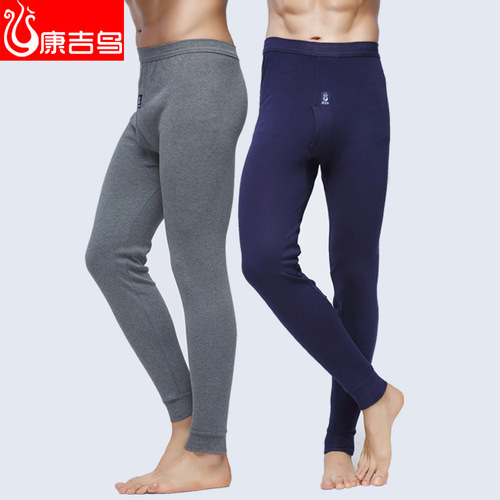  new autumn and winter pure cotton long johns for men, slim men's leggings, middle-aged and elderly linen pants, cotton wool pants for women wholesale