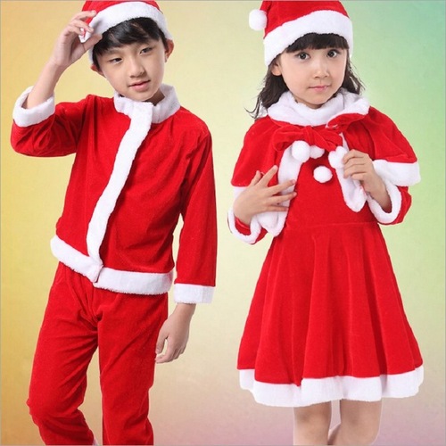 Christmas children's Christmas costumes for boys and girls Christmas stage costumes gold velvet Christmas suit