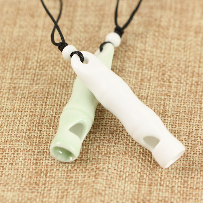 Hot TV series with ceramic whistle necklace neck chain retro whistle national style long sweater chain wholesale