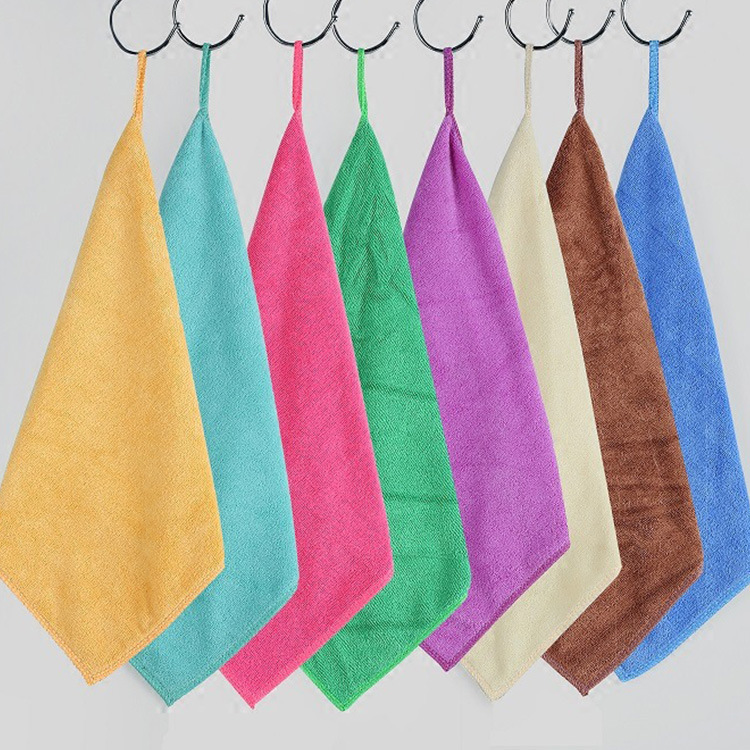 Factory wholesale 30*30 hook square plain children wash face kindergarten small towel clean towel