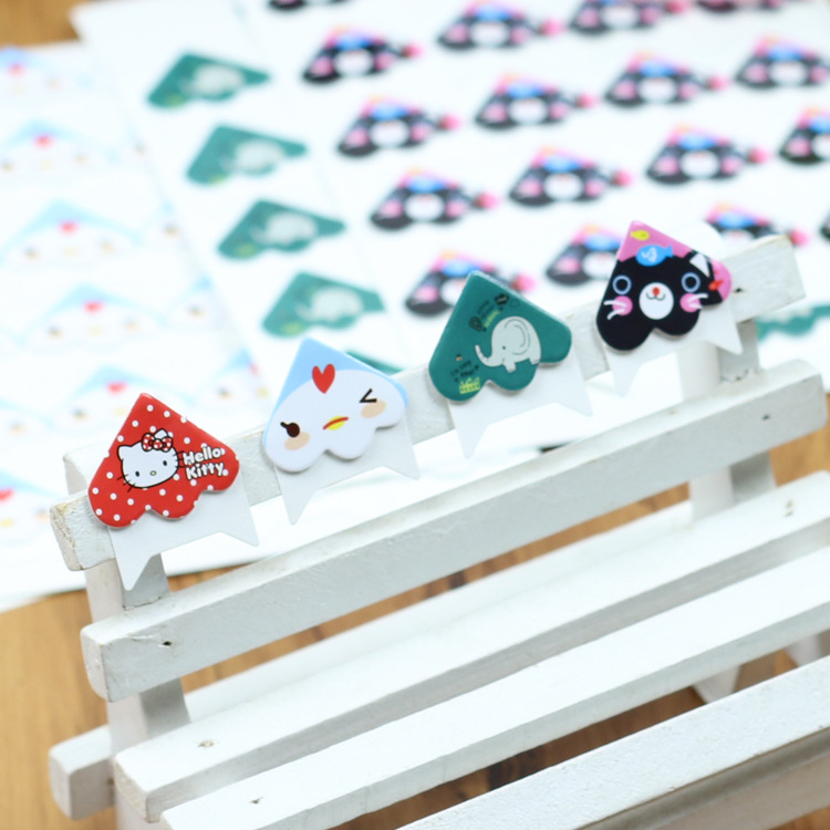 Nuevo 24 piezas de pegatinas de esquina de animales DIY álbum de fotos pegatinas fijas pegatinas de esquina de fotos al por mayor personalizado ventas directas de fábrica