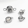 Stainless steel bracelet necklace connection stone holder round both sides welded ring stone holder DIY jewelry wholesale