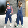 Denim overall, autumn trousers, fashionable long-sleeve, suitable for teen, western style