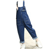 Denim overall, autumn trousers, fashionable long-sleeve, suitable for teen, western style