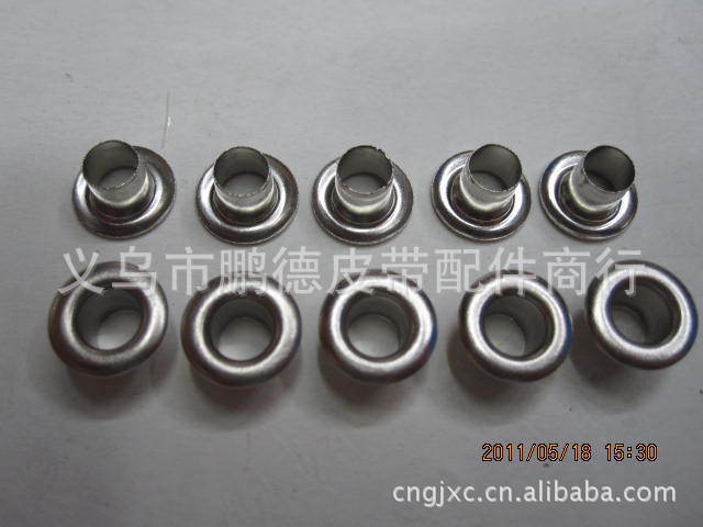 厂家直供铜气眼圆边金属鸡眼扣电镀卷边汽眼喷漆鞋眼服饰箱包配件