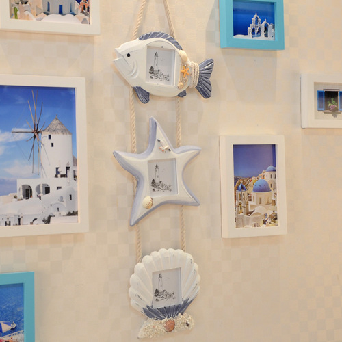 Mediterranean style wall hangings rudder starfish sea anchor lifebuoy background wall wall hangings decoration ornaments