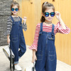 Denim overall, autumn trousers, fashionable long-sleeve, suitable for teen, western style