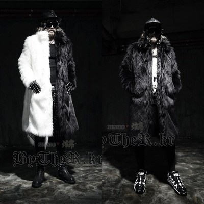 2024 winter new pattern men's wear Fur imitation have more cash than can be accounted for Windbreaker man Trend Maomao Black and white mixed colors coat overcoat