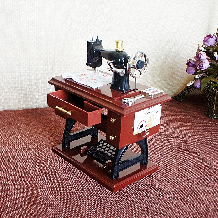 Máquina DE COSER caja de música de relojería modelo de entrega de una pieza fábrica oferta especial decoración del hogar regalo creativo S-1 image 5