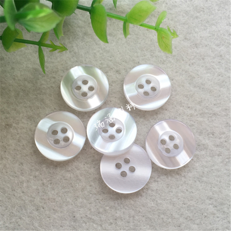 Resin Pearlescent Wide Button School Uniform Shirt Corrugated Button Translucent Button Children's Clothing Dyeable Moonlight Button