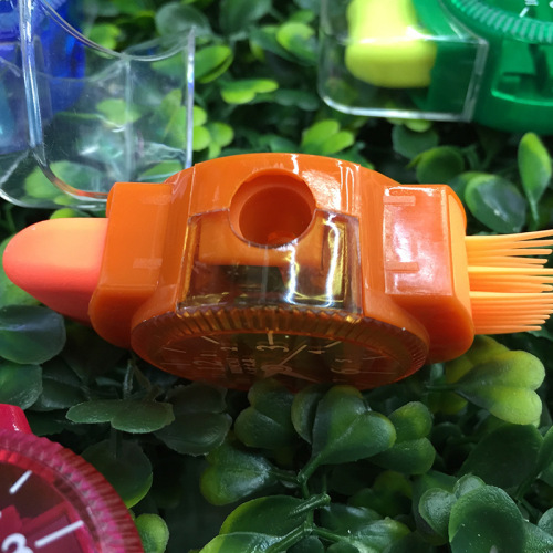 Factory direct supply of creative watch shape pencil sharpener, pencil planer, brush, rubber pencil sharpener, three-in-one combination wholesale