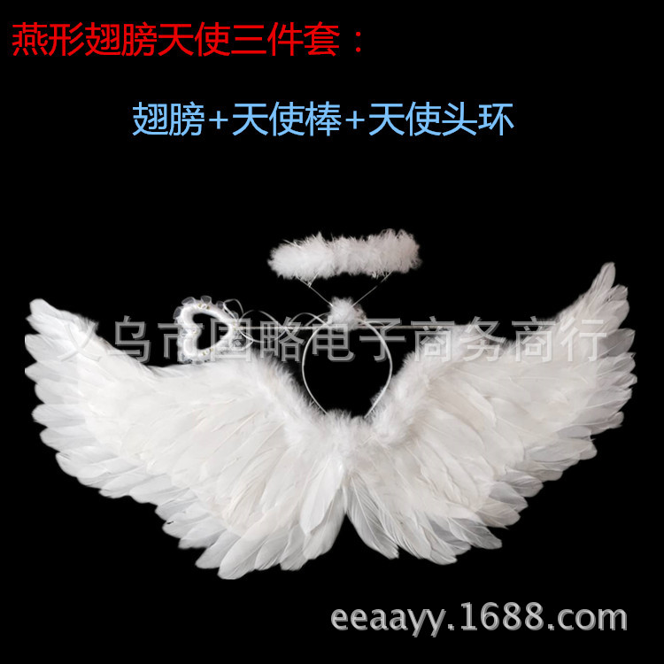 Alas de Ángel en forma de golondrina alas de plumas apoyos niños alas de rendimiento adulto al por mayor