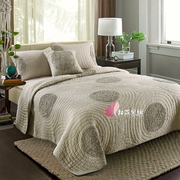 Quilted set handmade, bedding, 3-piece set, American style