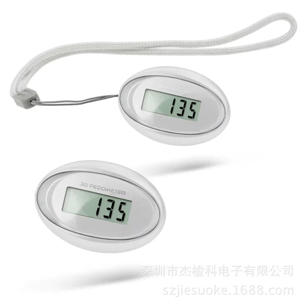 Mini 3D pedometer tied to sneaker walking running buckle waist hanging neck pedometer factory direct sales