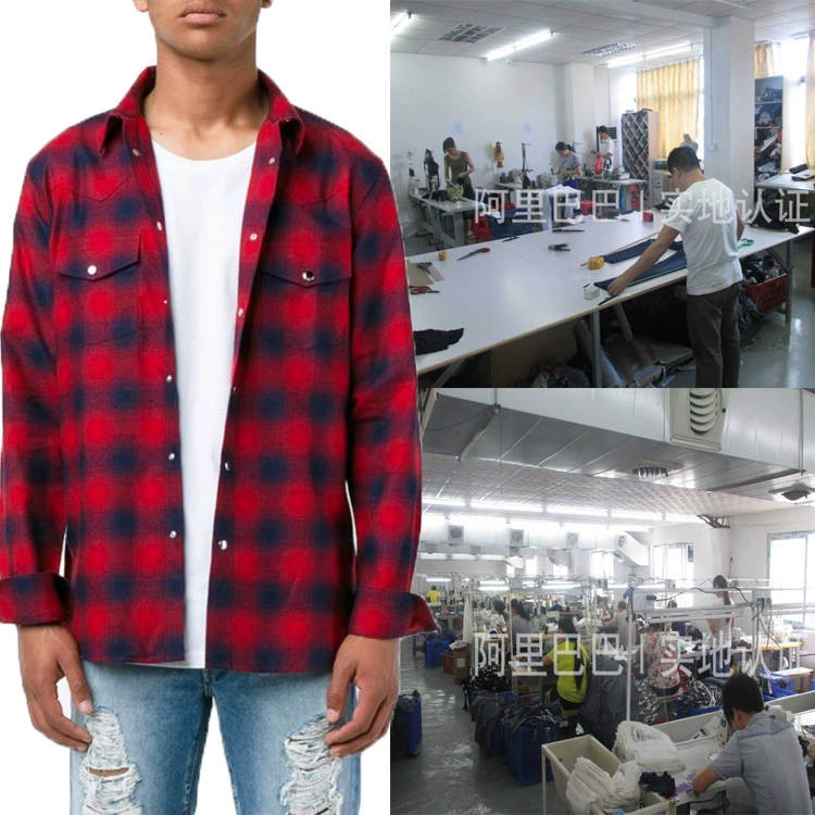 Мужская одежда Taofactory: рубашки в клетку, мужские рубашки, рубашки в красно-белую клетку, пошив на заказ по чертежам и образцам, OEM