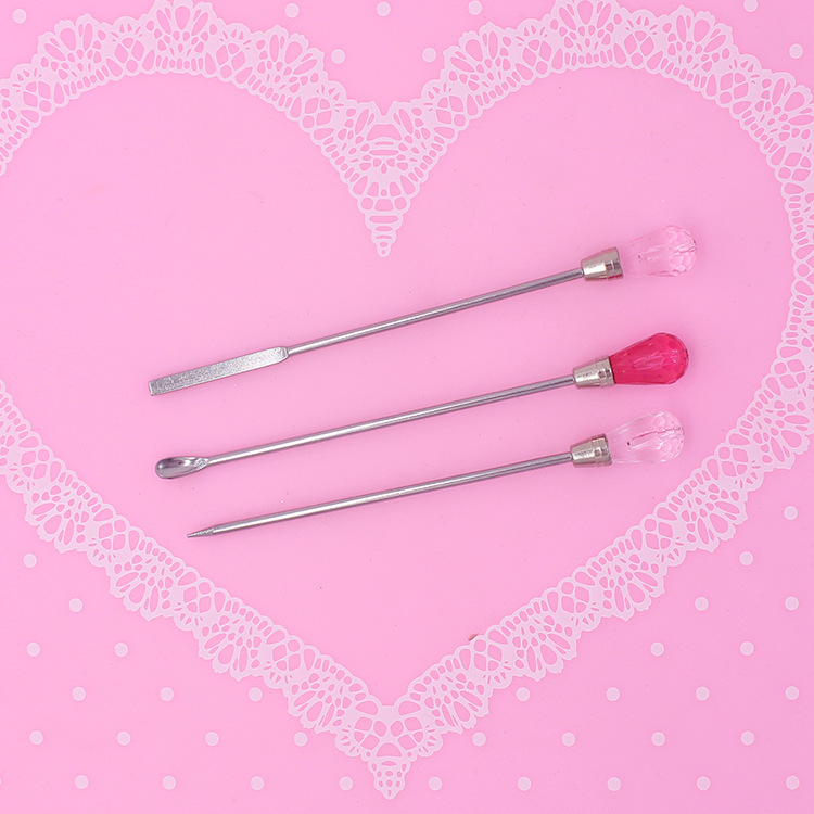 Nail powder spoon needle stick phototherapy nail oil glue tattoo semi-permanent tool stirring stick adjusting glue stick ear spoon point drilling needle stick